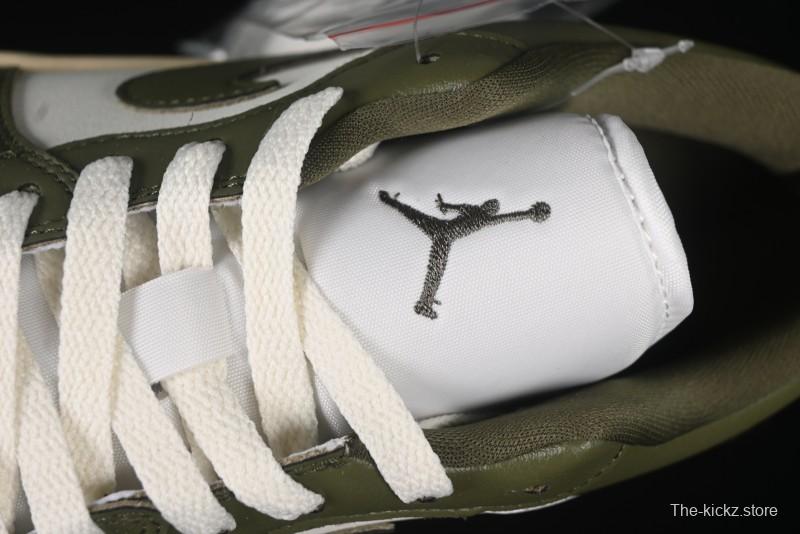 Nike Air Jordan 1 Low AJ1 Military Green White Casual Lifestyle Sneakers - DC0774-122
