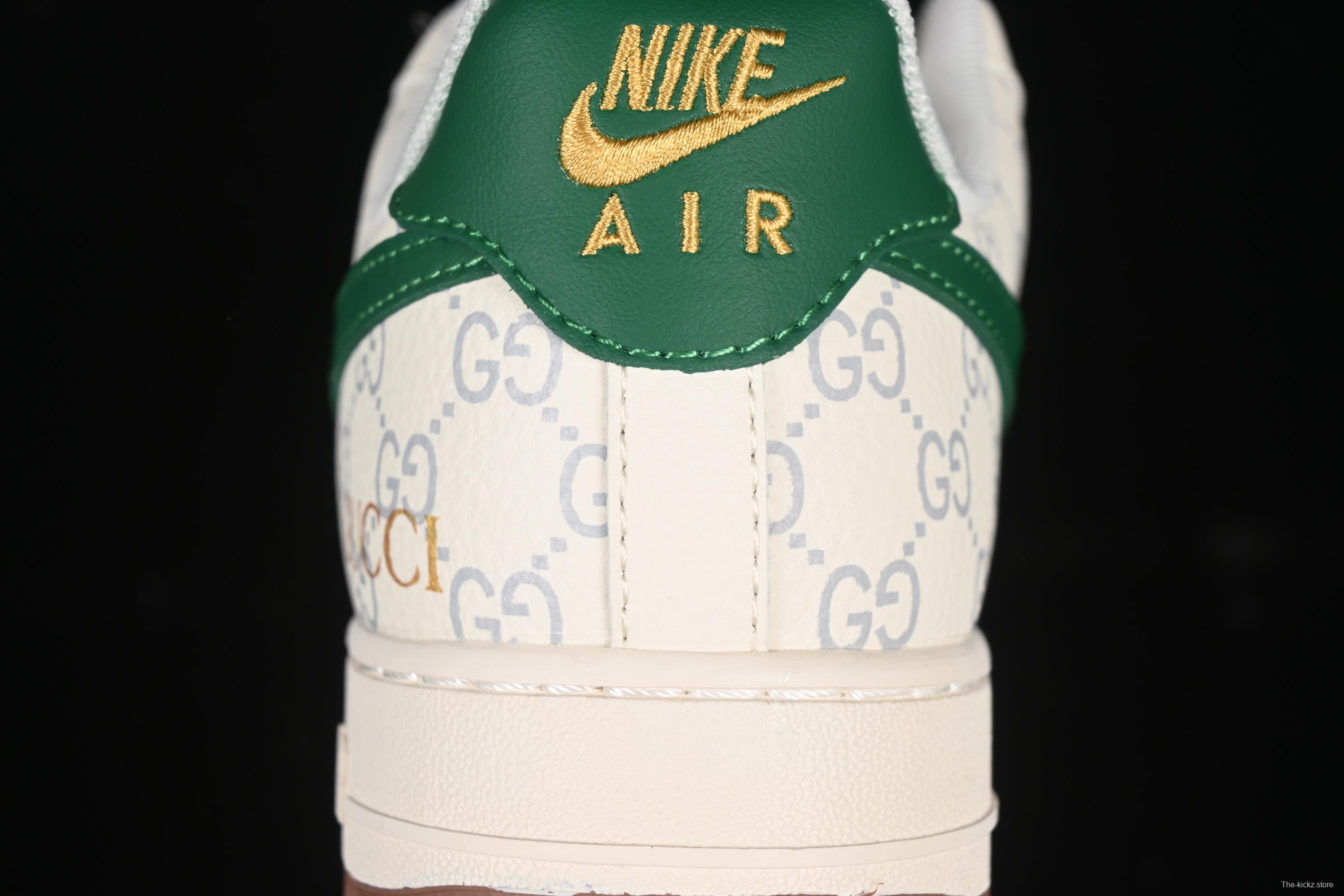 Nike Air Force 1 '07 Low Gucci Collaboration Brown Sole Green Swoosh Casual Sneakers - JJ2508-711