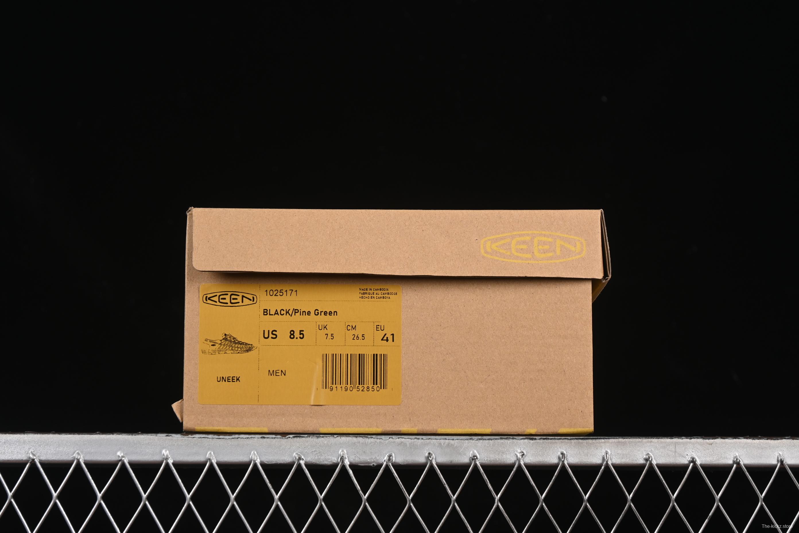 Keen Uneek Flat-M Woven Stretch Multi-Purpose Outdoor Sandals for Hiking and Water Activities - 1025171 BLACK PINE GREEN