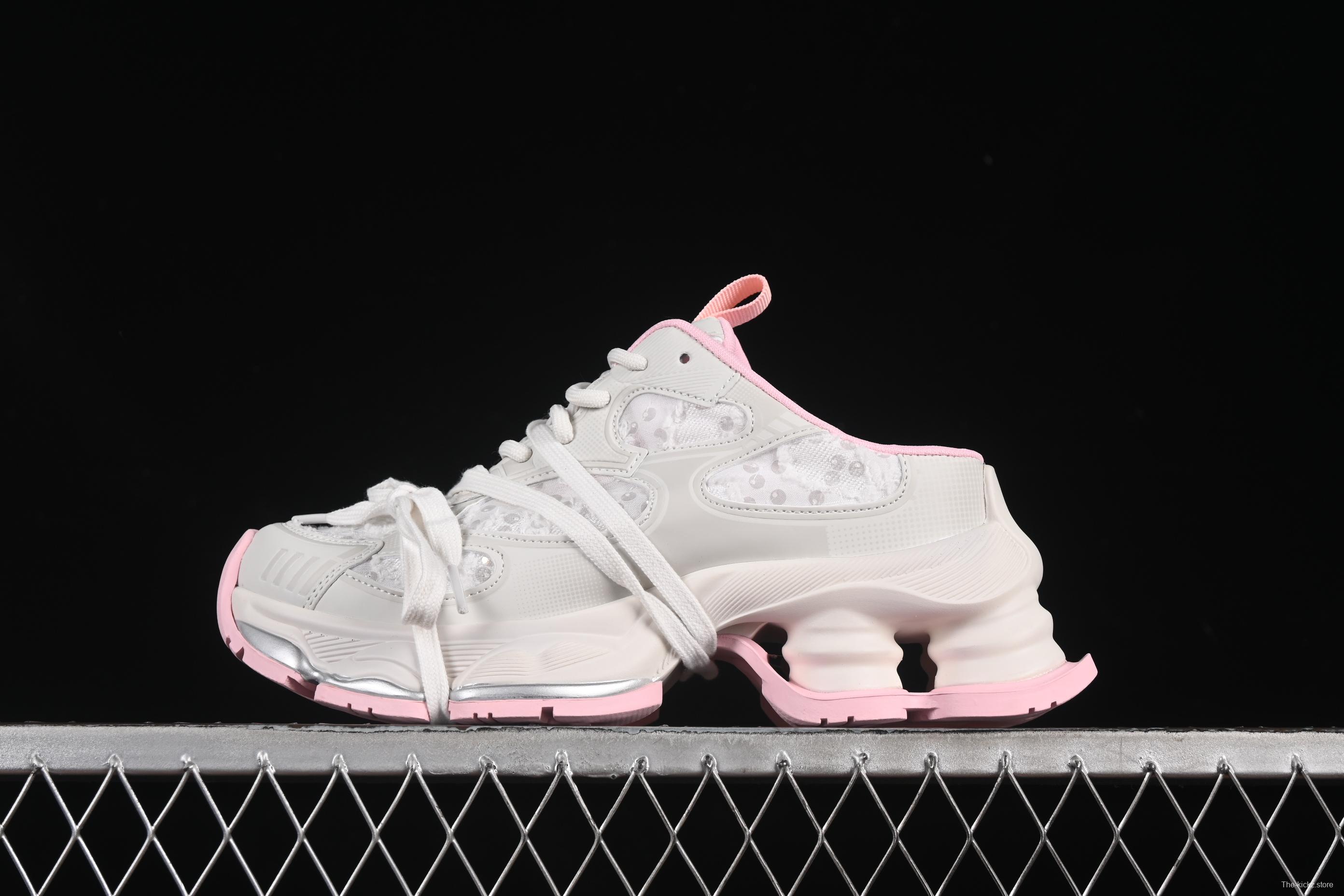 GG-CC Star Same Style Lace-Up Hollow Out Chunky Sneakers with 5cm Height Increase - G25U9910 Pink