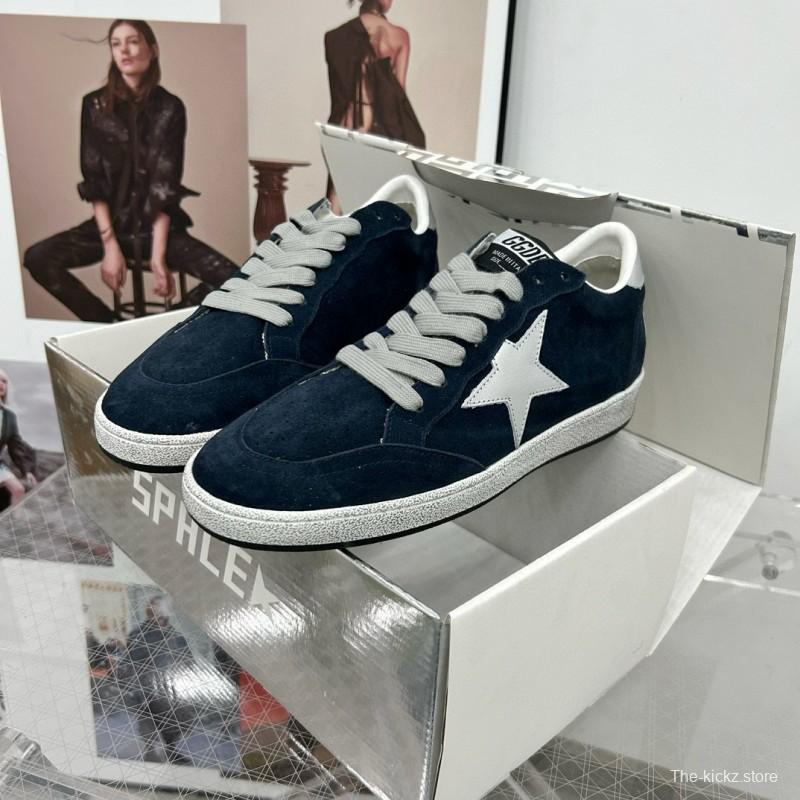 2024 Unisex GGDB Navy White Suede Leather Low-Top Sneakers MJ00260