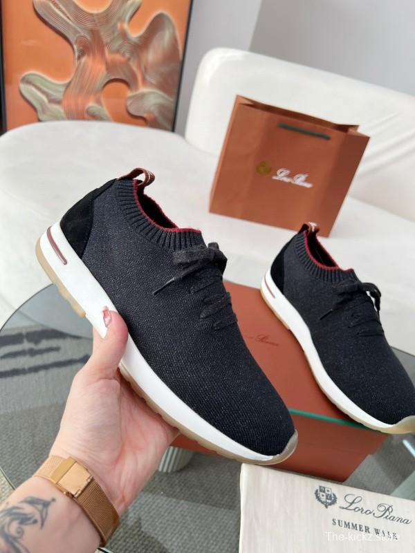 2024 Men Le Parmentier Black Wool Knit Sneakers MJ00330
