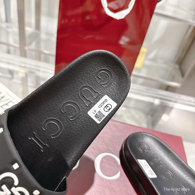 2025 Gucci Black Rubber Slippers