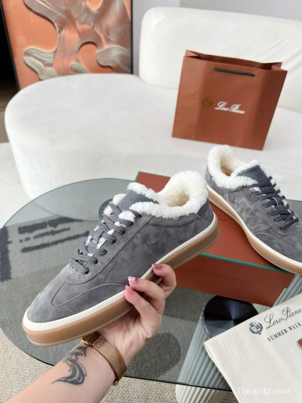 2024 Unisex Le Parmentier Grey Suede Rubber Low Top Sneakers MJ00350