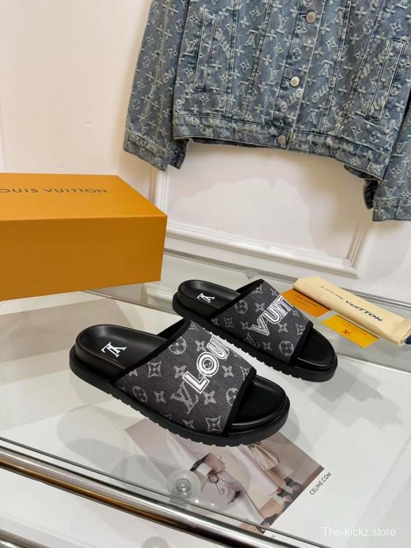 2025 LV Black Fabric Slippers LY
