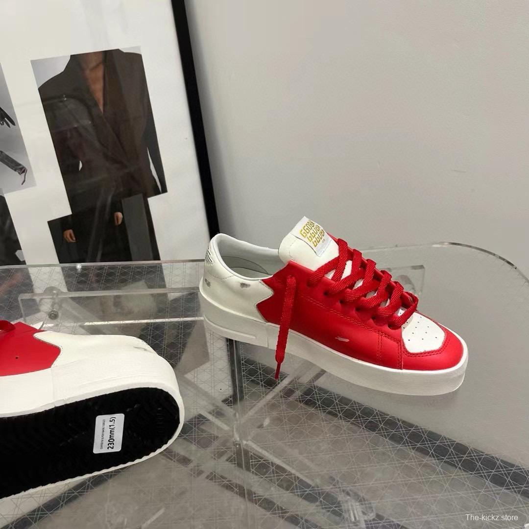 2024 Women GGDB Red White Leather Sneakers MJ00260