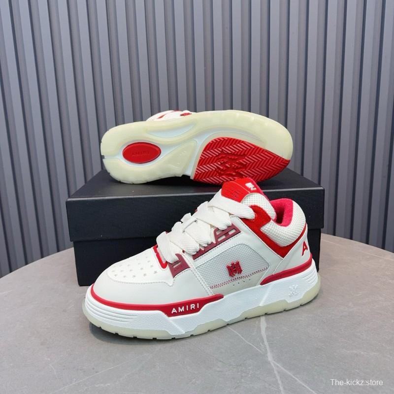 2024 Unisex Amiri White Red Leather Sneakers MJ00360