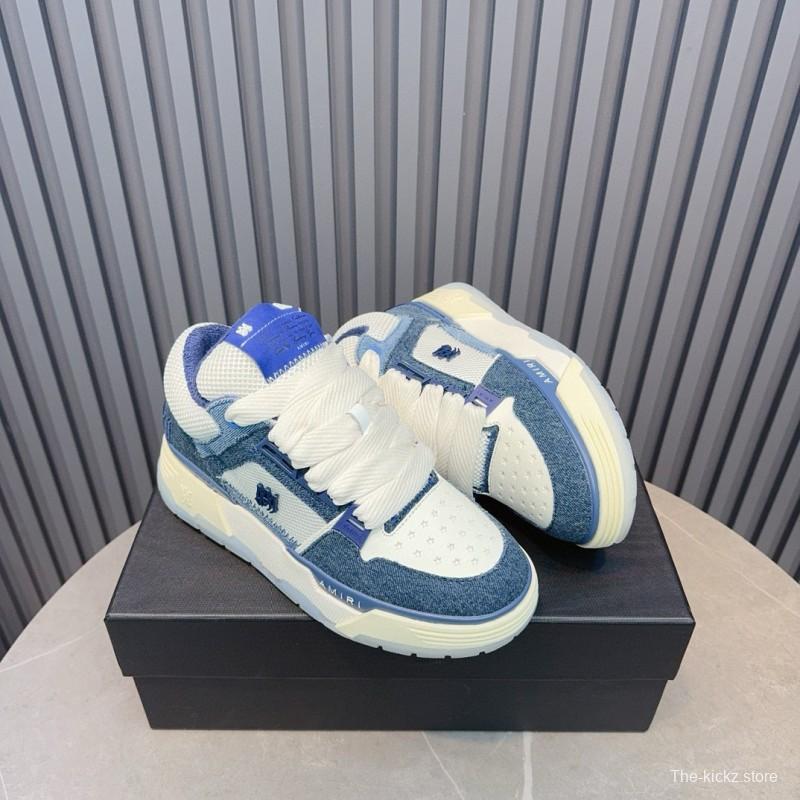 2024 Unisex Amiri blue white denim mesh sneakers MJ00360