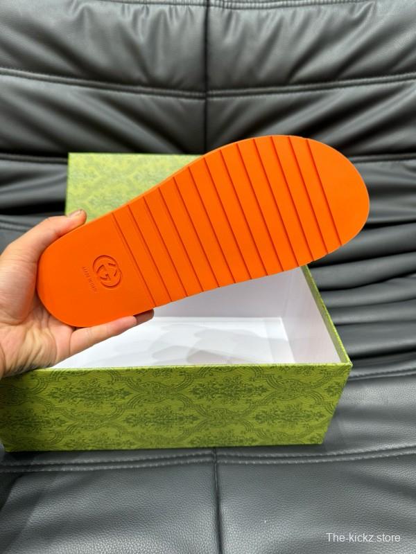 2024 GUCCI orange leather slippers MJ00200