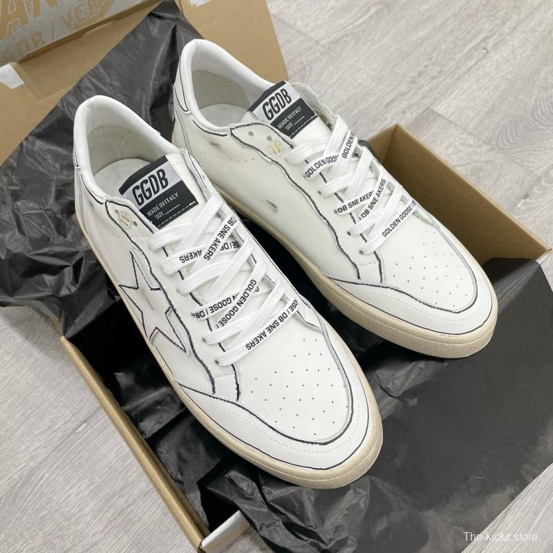 2024 Unisex GGDB White Black Leather Sneakers