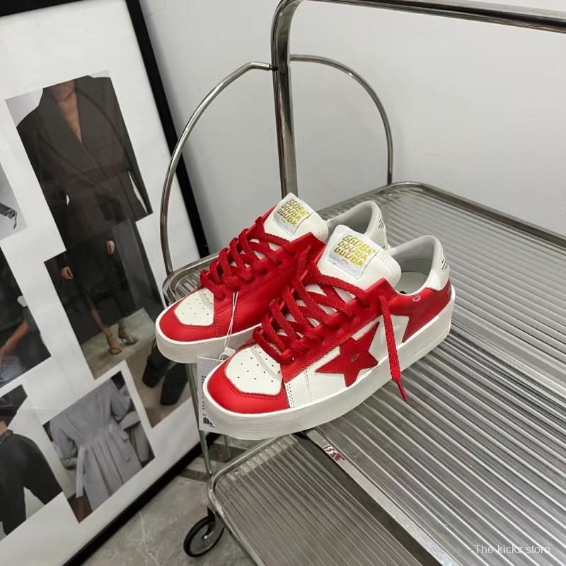 2024 Women GGDB Red White Leather Sneakers MJ00260