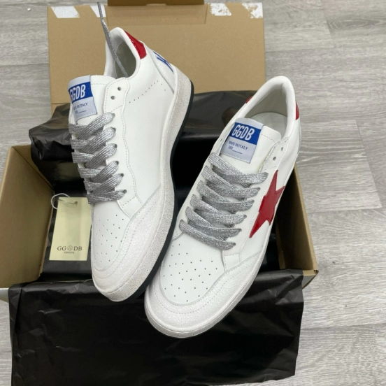 2024 Unisex GGDB White Red Leather Sneakers MJ00260