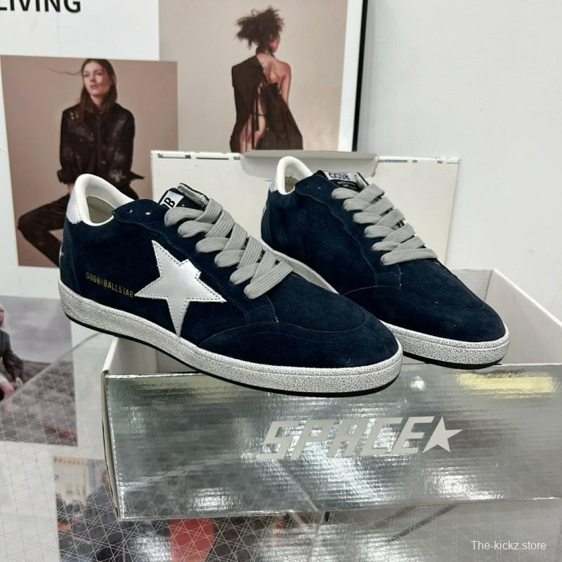 2024 Unisex GGDB Navy White Suede Leather Low-Top Sneakers MJ00260