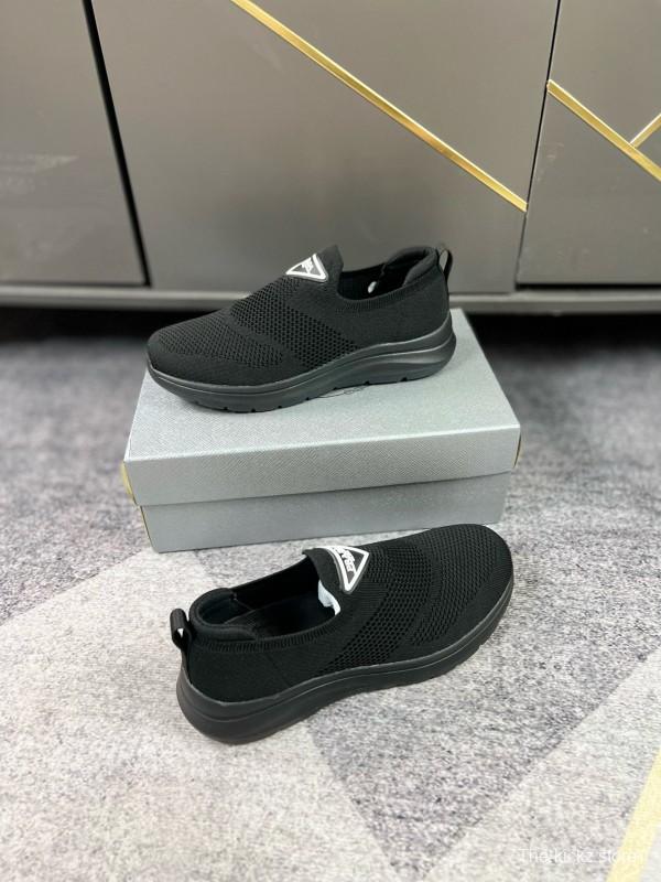 2024 Men Prada Black Knit Sneaker MJ00230