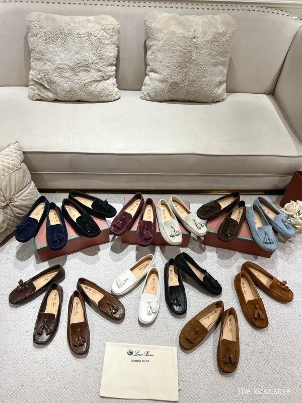 2025 Women Le Parmentier White Leather Loafers Tassel LY00291