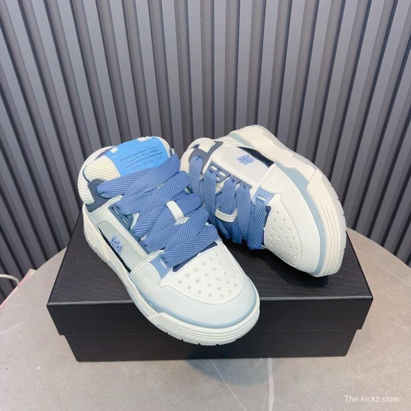 2024 Unisex Amiri Blue White Leather Sneakers MJ00360