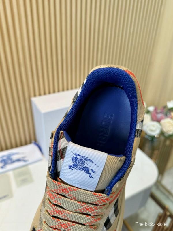 2024 Unisex Burberry Beige Black Red Cotton TPU Sneakers MJ00320