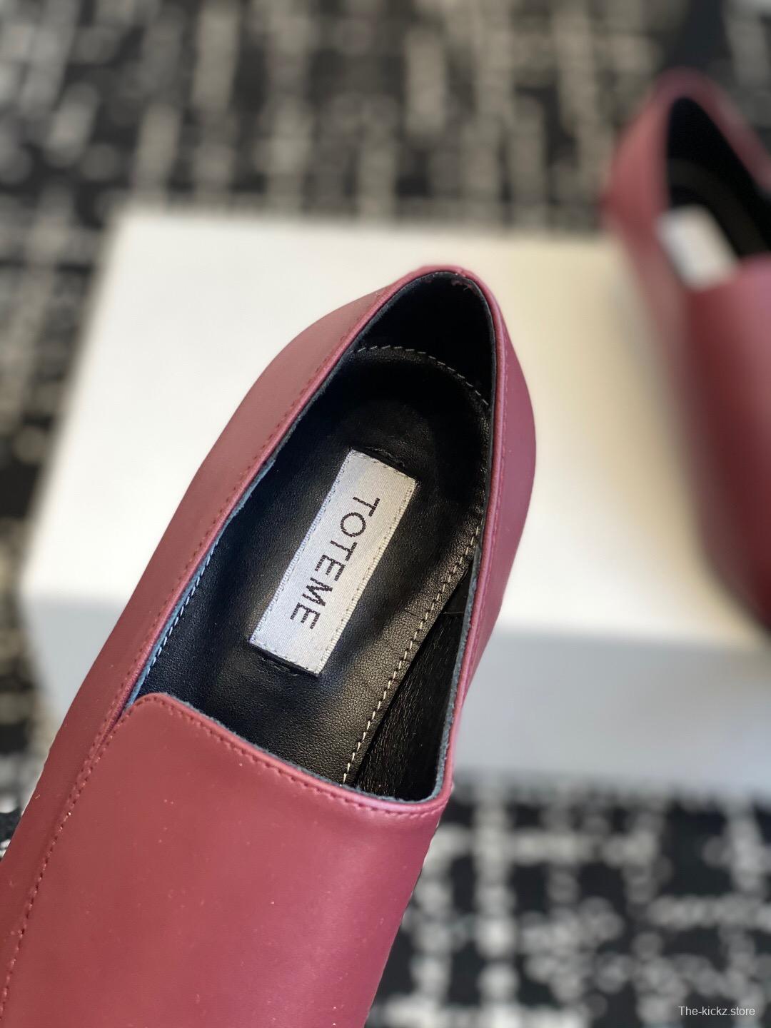 2025 Women Toteme Burgundy Leather Loafers