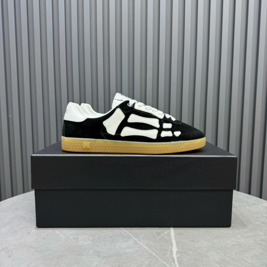 2024 Unisex Amiri Black White Suede Leather Sneakers MJ00300