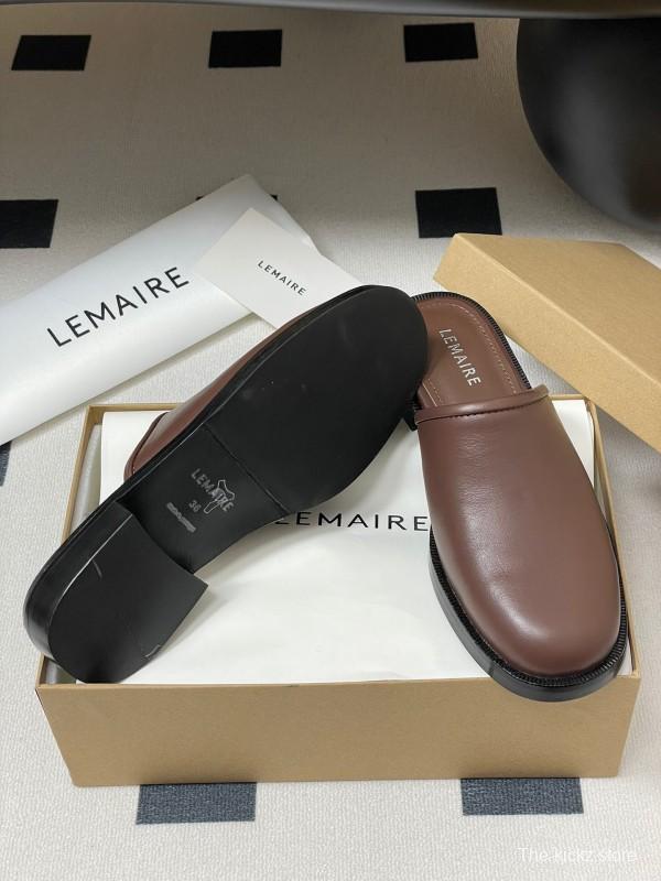 2025 Slippers Lemaire Brown Leather Slippers KFY00310