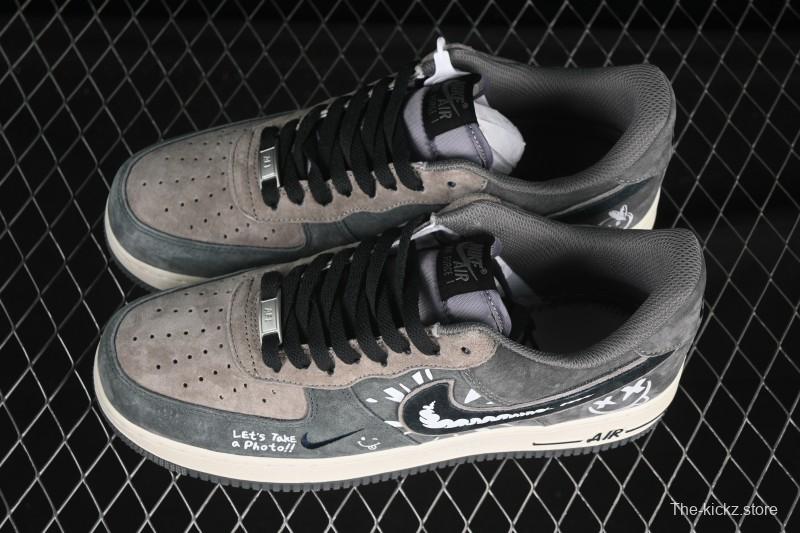Nike Air Force 1'07 Low Grey Faced Prince Casual Sneakers - YD2452-808