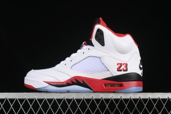 Nike Air Jordan 5 Retro Fire Red Black Tongue Basketball Shoes - HQ7978-101