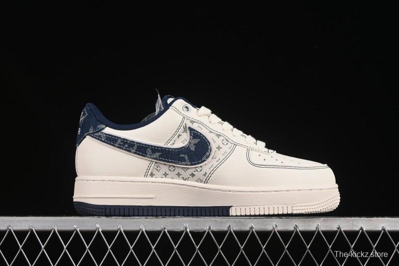 Nike Air Force 1 '07 Low LV Collaboration Dual-Tone Blue Denim Hook Low-Top Casual Sneakers - YX5066-342