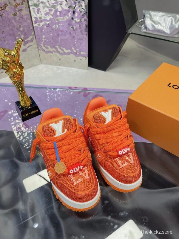 2025 Unisex Louis Vuitton Orange Crystal Plimsolls Bing Bing AS00420