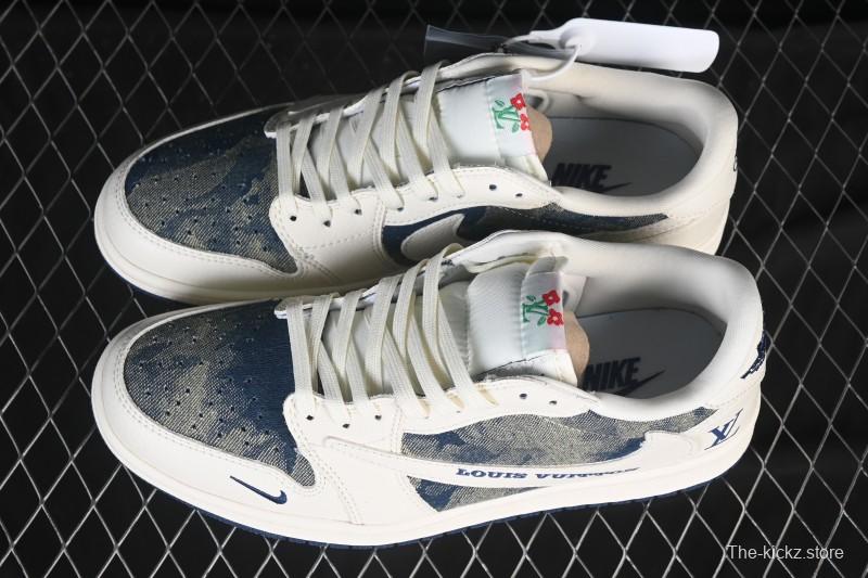 Nike Travis Scott x Fragment Design x Air Jordan 1 Low OG SP AJ1 Low Top Casual Sneakers - LD2028-044