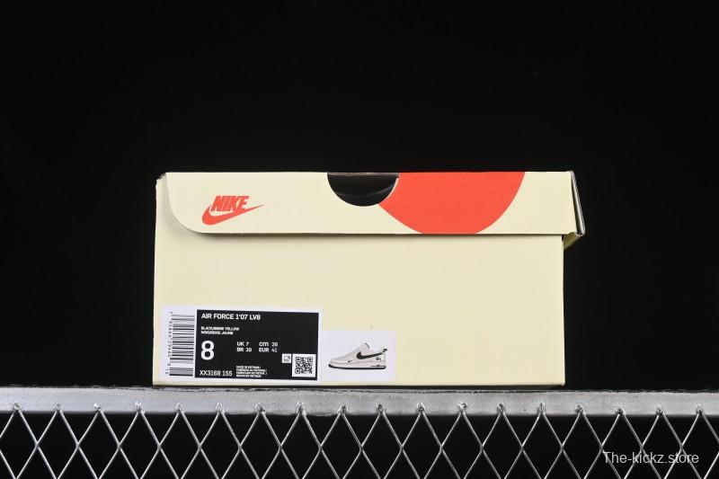Nike Air Force 1 '07 Low Stussy Collaboration Beige Black Canvas Casual Sneakers - XX3168-155