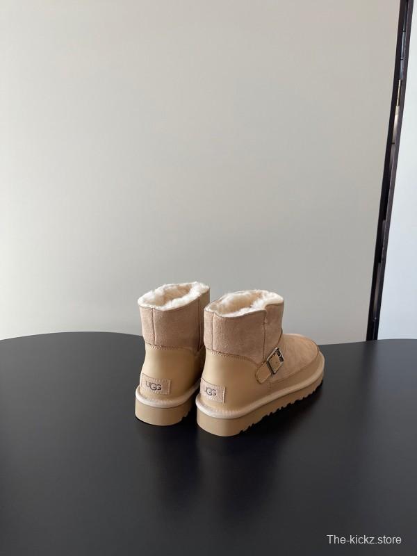 UGG 4512 Latest Buckle Flat Sole Premium Wool Anti-Slip Snow Boots - AS00290