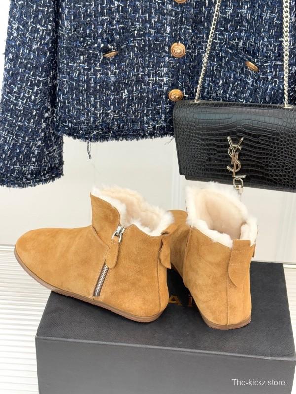 ALAIA Minimalist Side Zipper Retro Snow Boots - KFY00320