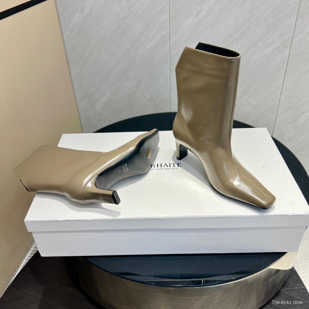 Khaite 2025 SS Collection Square Toe Slip-On Ankle Boots - KFY00390