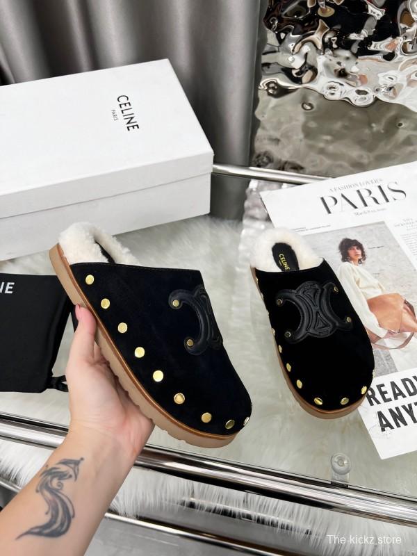 CELINE 2025 SS Studded Birkenstock Sandals - LY00270