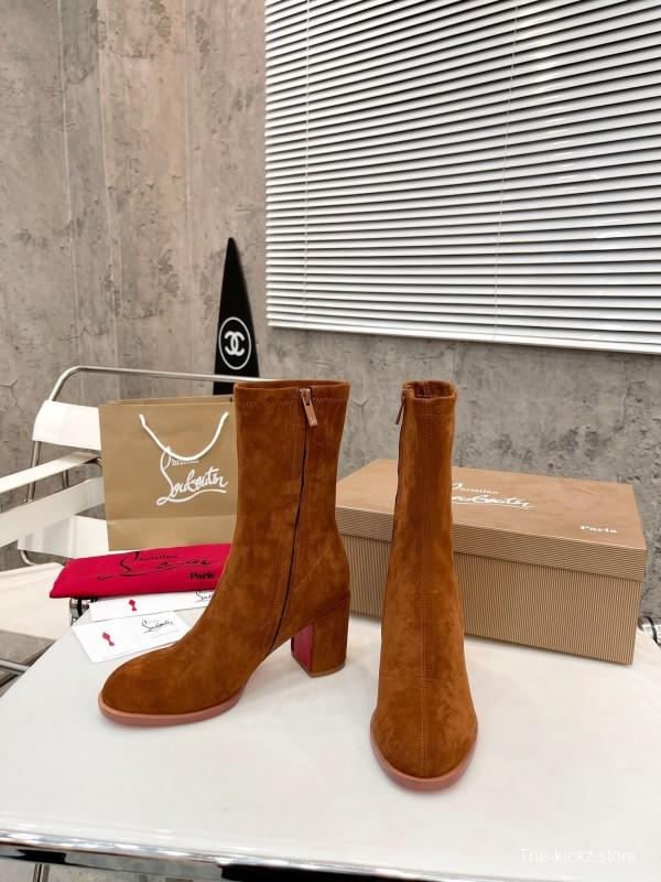 Christian Louboutin 2025/SS Chunky Heel Elastic Ankle Boots - LY00300