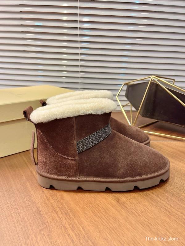 Brunello Cucinelli Winter New Snow Boots Sheepskin Bun Boots - AS00350