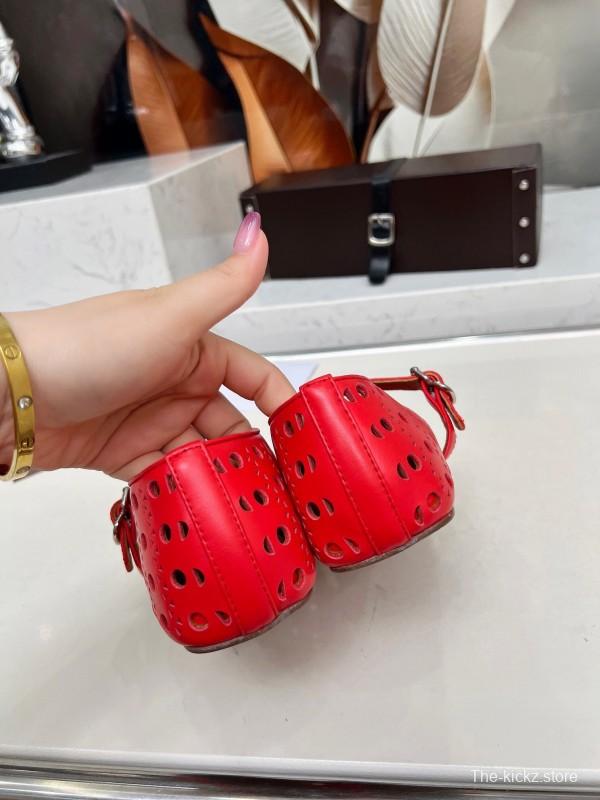 Alaia 2025/SS Perforated Ballet Flats - LY00320