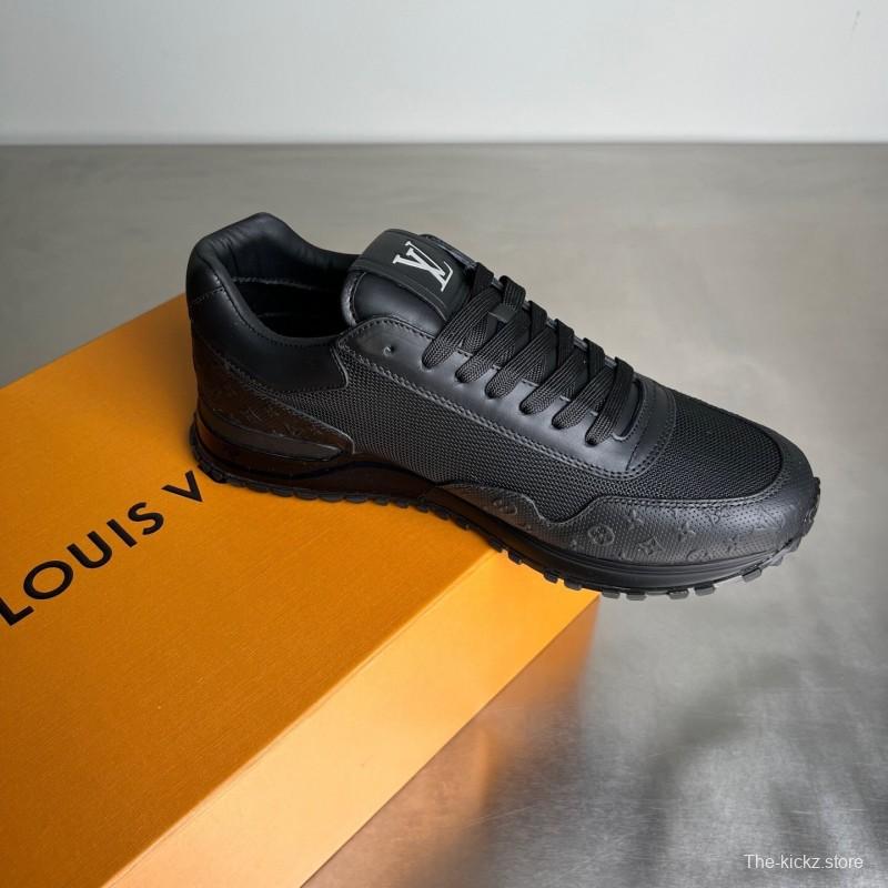 Louis Vuitton 2025 SS Run Away Calfskin Leather Round Toe Lace-Up Low Top Casual Lifestyle Shoes for Men - YC