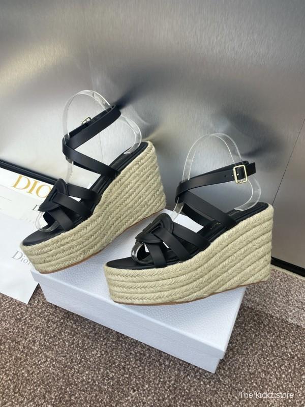 Dior D-Club Jelly Color Hollow Layered Cross Strap Platform High Heel Women's Shoes - KFY00290