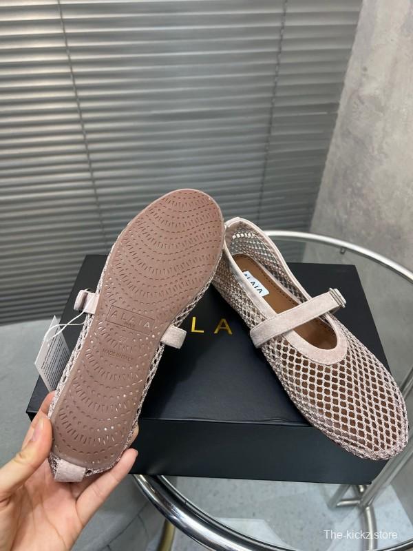 ALAIA 2025 Spring Summer Collection New Color Net Flat Sandals - KFY00270
