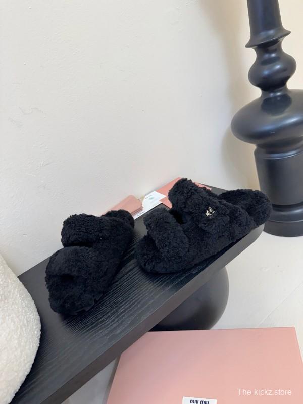 MiuMiu 2025/SS Fur Slides - KFY00310