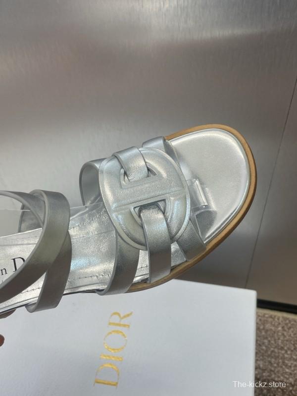 Dior D-Club Jelly Color Hollow Layered Cross Strap Mid Heel Women Shoes - KFY00290