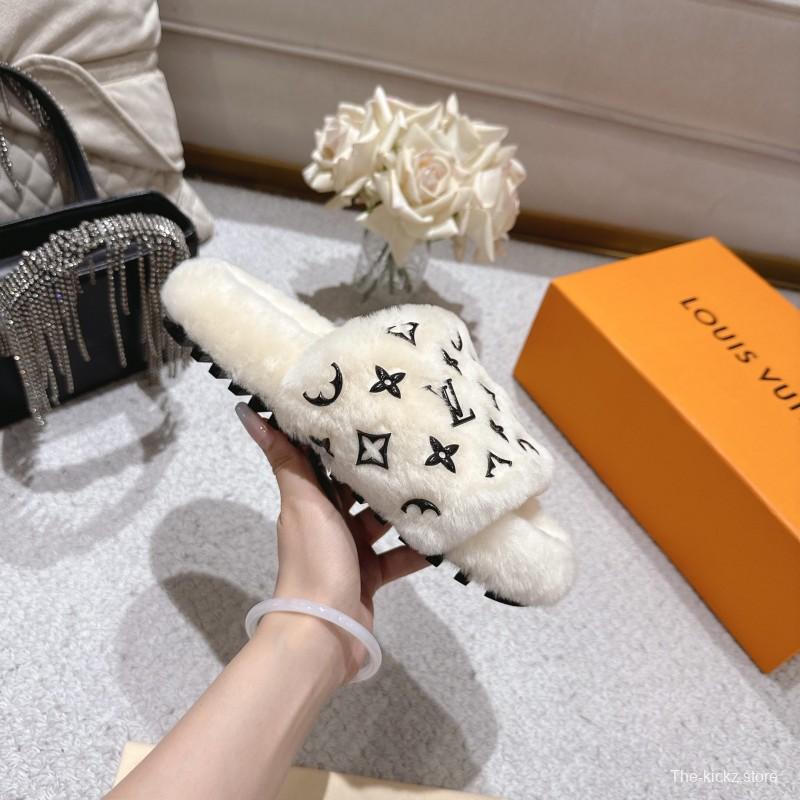 Lv 2025/ss Wool Lazy Slippers - LY00240